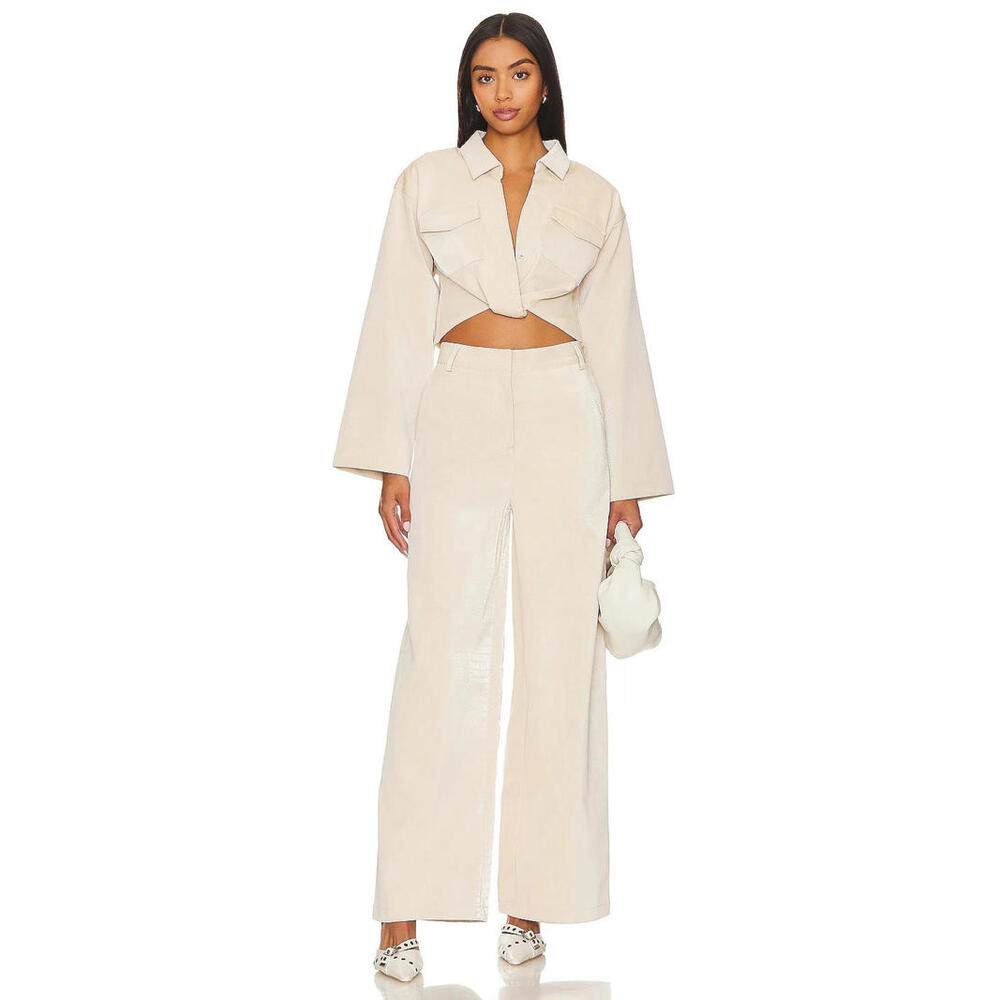 Line & Dot Inspire Pants Bone Croc Faux Leather Size S NWT $141 msrp